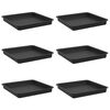 vidaXL Firkantet Blomsterbakke 6 stk. Sort 18 x 18 x 2 cm Plastik