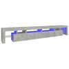 vidaXL tv-bord med LED-lys 260x36,5x40 cm betongr&aring;