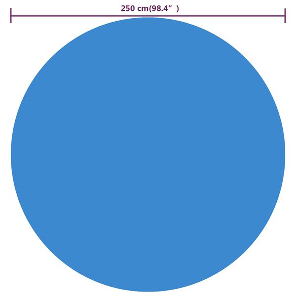 vidaXL flydende soldrevet PE-poolovertræk rund 250 cm blå