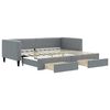 vidaXL daybed med udtr&aelig;k og skuffer 90x200 cm stof lysegr&aring;