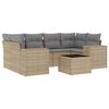 vidaXL sofas&aelig;t til haven 7 dele med hynder polyrattan beige