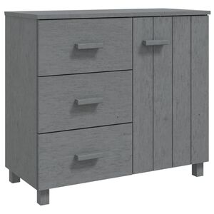 vidaXL sk&aelig;nk HAMAR 90x40x80 cm massivt fyrretr&aelig; m&oslash;rkegr&aring;