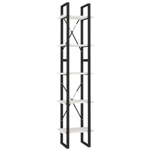 vidaXL bogreol 40x30x175 cm 5 hylder massivt fyrretr&aelig; hvid