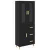 vidaXL Highboard Sort eg 34,5 x 34 x 180 cm Konstrueret tr&aelig;