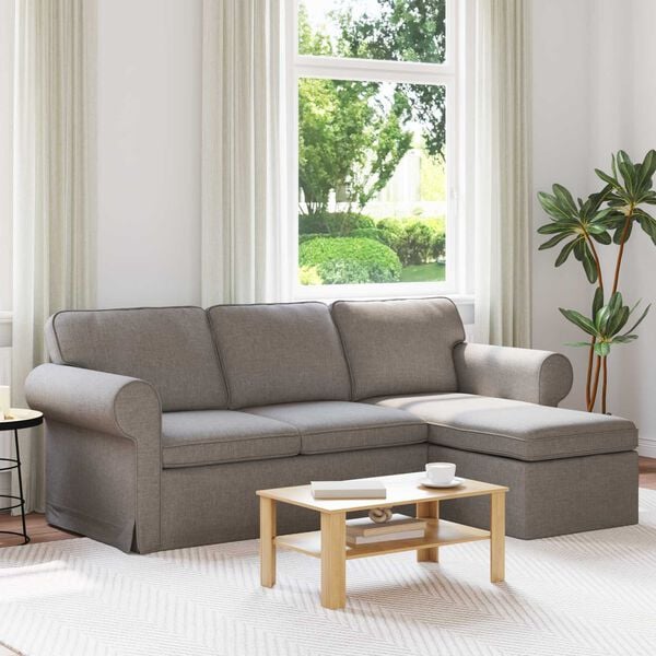 vidaXL Sofa Gr&aring;brun Samlede dimensioner: 215 x 138 x 80 cm (B x D x H)