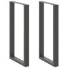 vidaXL barbordsben U-formet 2 stk. antracit 60x(100-101) cm st&aring;l