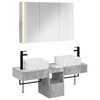 vidaXL Badev&aelig;relsesskabs&aelig;t 4 pcs Betongr&aring; 103,5 x 15,5 x 70 cm