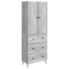 vidaXL Skab S&aelig;t 2 pcs Gr&aring; Sonoma 66 x 34,5 x 90 cm Konstrueret tr&aelig;
