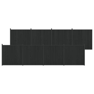 vidaXL Hegnspanel 8 stk. 1405 x 186,5 cm WPC og Aluminium Sort