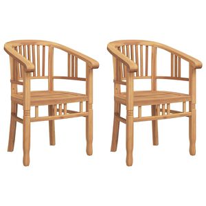 vidaXL Stol 2 pcs Brun 63 x 58 x 89 cm Massiv Teaktr&aelig;