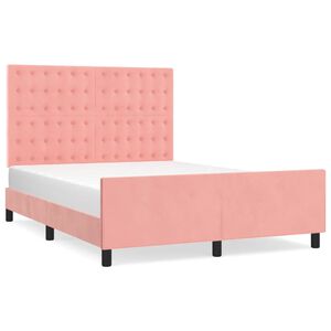 vidaXL sengeramme med sengegavl 140x190 cm fl&oslash;jl pink