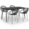 vidaXL udend&oslash;rs spisebordss&aelig;t 5 dele PVC-rattan sort