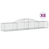 vidaXL buede gabionkurve 8 stk. 300x50x40/60 cm galvaniseret jern