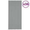 vidaXL Tagpanel 36 pcs Gr&aring; 100 x 45 cm Galvaniseret st&aring;l