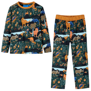 vidaXL Pyjamas til b&oslash;rn str. 92 m&oslash;rkegr&oslash;n