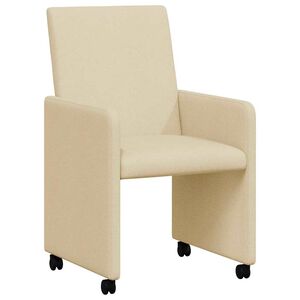 vidaXL Spisebordsstole med hjul 2 pcs Creme 57 x 66 x 94 cm Stof