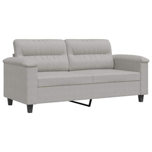 vidaXL 2-personers sofa 140 cm mikrofiberstof lysegr&aring;