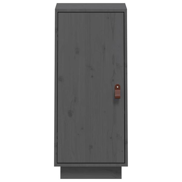 vidaXL skænk 34x40x75 cm massivt fyrretræ grå