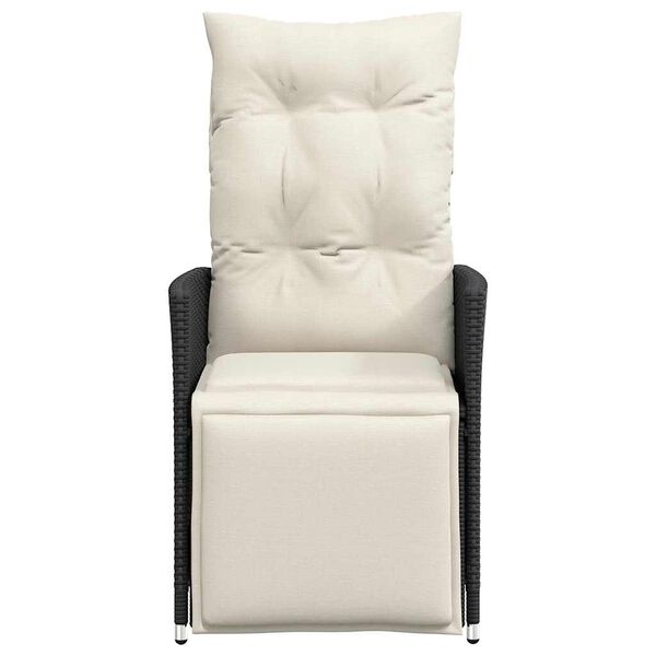 vidaXL havestol med hynder justerbart rygl&aelig;n polyrattan sort