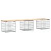 vidaXL havebænk med gabiondesign 203x44x42 cm massivt fyrretræ