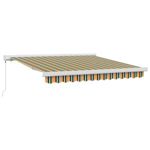 vidaXL Udtr&aelig;kkelig markise Gr&oslash;n og Gul 300 x 250 cm