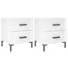 vidaXL sengeborde 2 stk. 40x35x47,5 cm konstrueret tr&aelig; hvid h&oslash;jglans