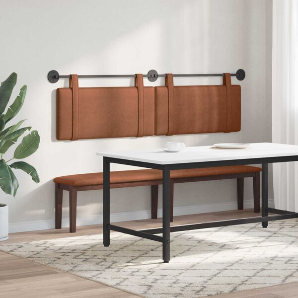 vidaXL H&aelig;ngende Hovedgavl V&aelig;gmonteret Brun 170 x 55 x 5 cm Antik PU