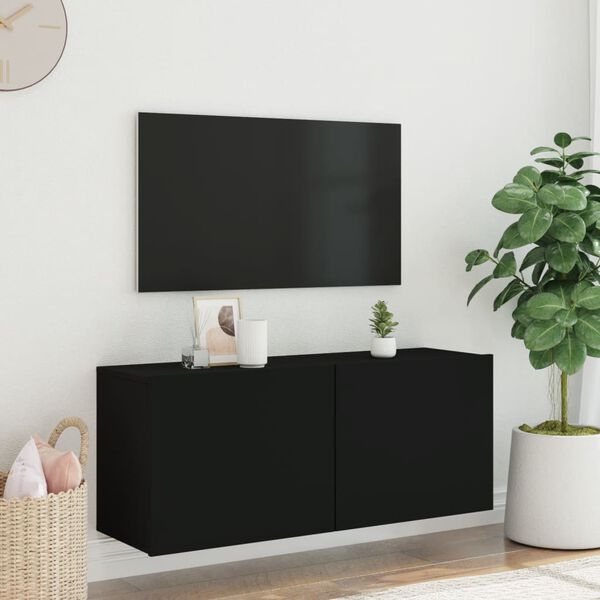 vidaXL v&aelig;gh&aelig;ngt tv-bord 100x30x41 cm sort