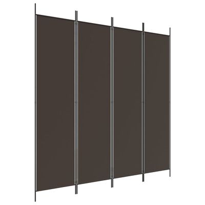 vidaXL 4-panels rumdeler 200x200 cm stof brun