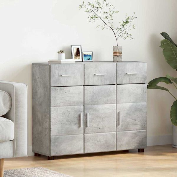 vidaXL Sideboard FLORIN Beton Gr&aring; 88,5 x 30,5 x 73 cm Konstrueret tr&aelig;
