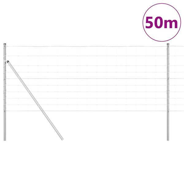 vidaXL Hegnsp&aelig;l Galvaniseret 50 x 1 m St&aring;l