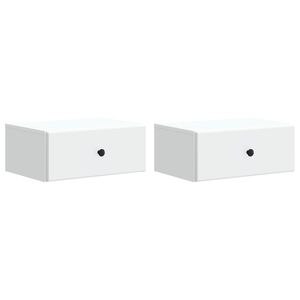 vidaXL V&aelig;gh&aelig;ngt Natbord 2 pcs Hvid 49 x 34,5 x 20 cm Konstrueret tr&aelig;