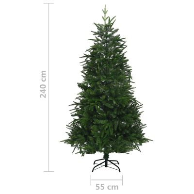 vidaXL kunstigt juletræ med LED-lys og kuglesæt 240 cm PVC og PE grøn