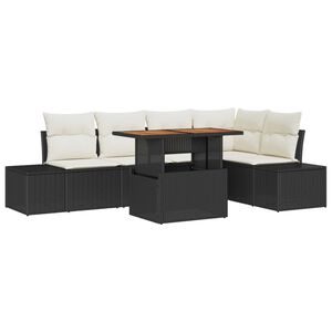 vidaXL Havesofa S&aelig;t med opbevaring 6 pcs Sort Poly rattan