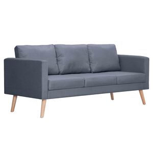 vidaXL sofa 3-pers. sofa stof m&oslash;rkegr&aring;