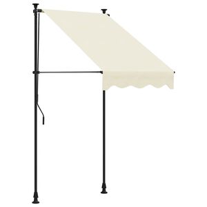 vidaXL markise 100x150 cm sammenrullelig stof og st&aring;l cremefarvet