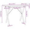 vidaXL spisebord 100x50x75 cm X-stel massivt fyrretr&aelig; og st&aring;l