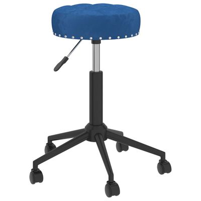 vidaXL arbejdsstol med hjul fløjl blå
