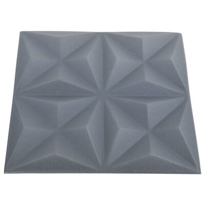 vidaXL 3D-vægpaneler 12 stk. 50x50 cm 3 m² origami grå