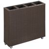 vidaXL h&oslash;jbed med 4 potter 80x22x79 cm polyrattan brun