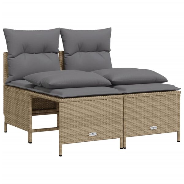 vidaXL sofas&aelig;t til haven 5 dele med hynder polyrattan beige