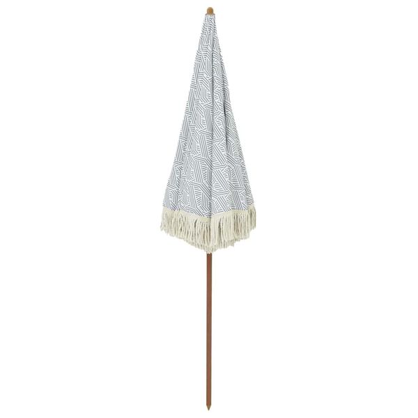 vidaXL Strand Parasol Gr&aring; og Hvid 160 x 160 x 196 cm Polyester og St&aring;l