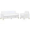 vidaXL Sofa s&aelig;t med opbevaring 2 stk. Hvid Polyester