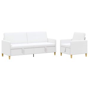vidaXL Sofa s&aelig;t med opbevaring 2 stk. Hvid Polyester
