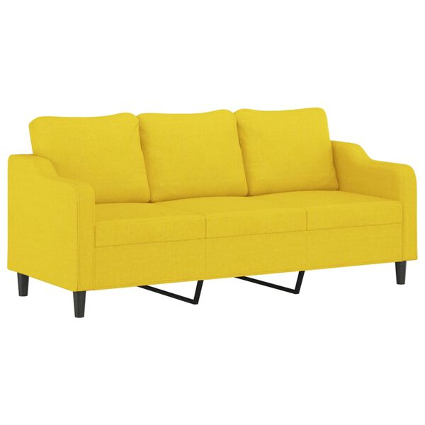 vidaXL 3-personers sofa 180 cm stof lysegul