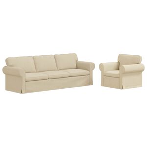 vidaXL Sofa S&aelig;t 2 pcs Creme 245 x 82 x 80 cm Stof