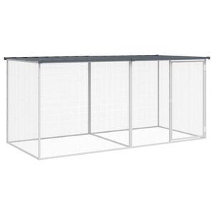 vidaXL kyllingebur med tag antracit 203x98x90 cm galvaniseret st&aring;l