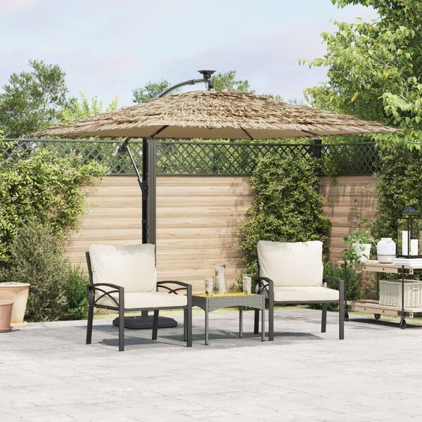 vidaXL haveparasol med stålstang 290x290x238 cm brun