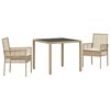 vidaXL Have Spisebordss&aelig;t 3 stk. Beige polyrattan
