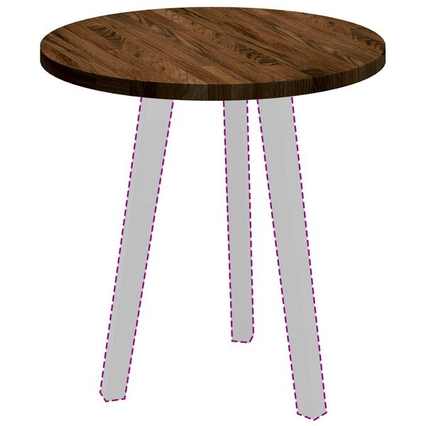 vidaXL Bordplade Lys Brun &Oslash; 50 x 2,5 cm Massivt Eg Tr&aelig;